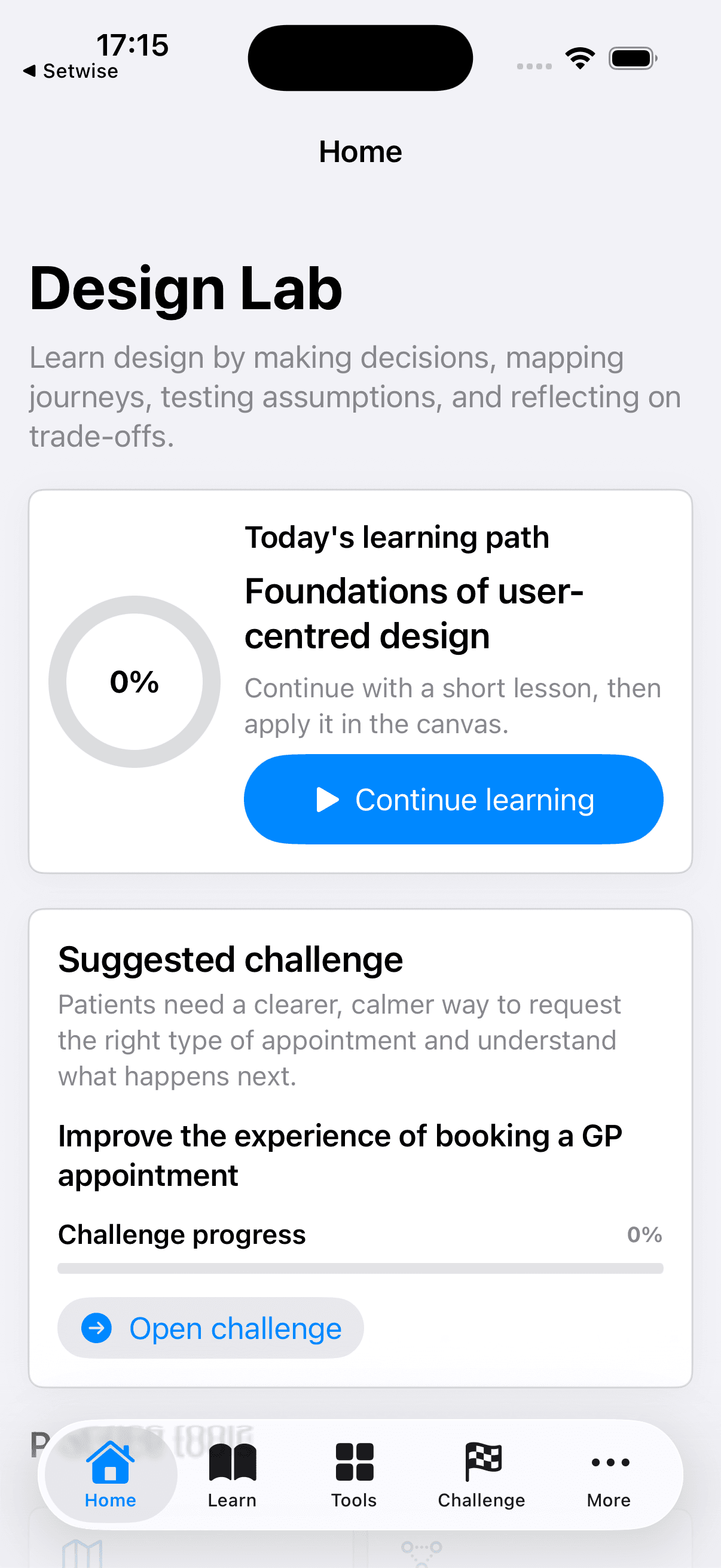 Design Lab interface screenshot